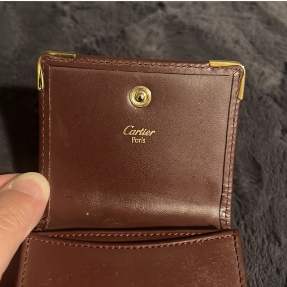 Cartier coin case Brown Leather Authentic excellent condition - Picture 3 of 7